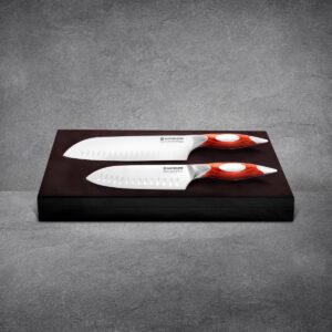 flint and flame classic series 2 piece santoku set in wood box